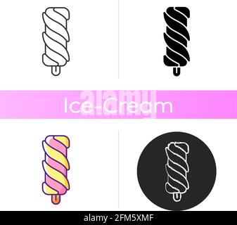 Icône glace sur bâton à tourbillons Illustration de Vecteur