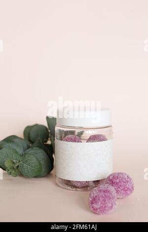 Soin gommage naturel au spa rose, produits de soins de beauté Banque D'Images