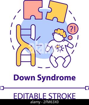 Icône de concept de syndrome de Down Illustration de Vecteur