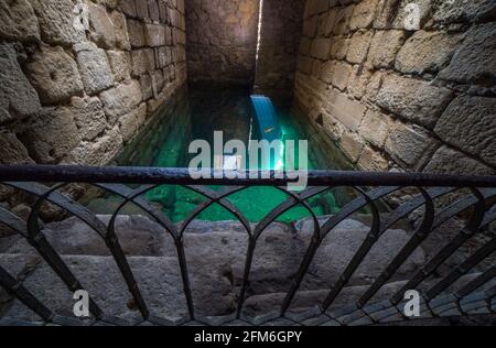 Citerne d'eau romaine à la citadelle arabe d'Alcazaba, Merida, Espagne Banque D'Images