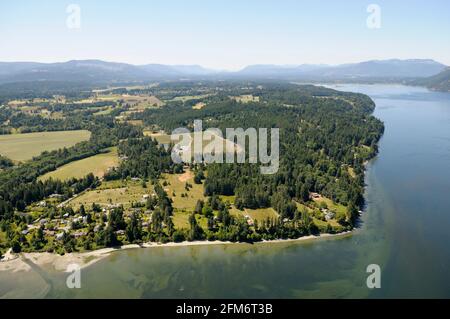 Photo aérienne de Cherry point, île de Vancouver, Colombie-Britannique Banque D'Images