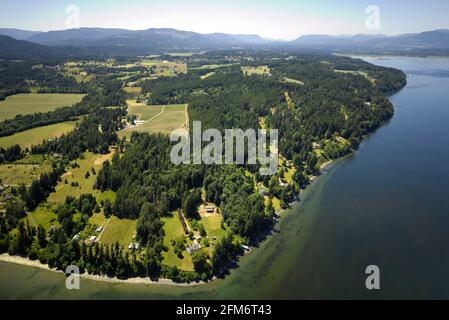 Photo aérienne de Cherry point, île de Vancouver, Colombie-Britannique Banque D'Images