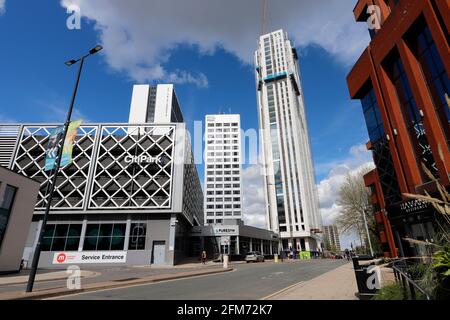 De nouveaux étudiants s'appartements dans le centre-ville de Leeds, dans le Yorkshire Banque D'Images