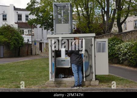 Deptford - Londres (Royaume-Uni) : les niveaux de qualité de l'air sont enregistrés dans le quartier de Lewisham à Londres. Banque D'Images