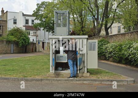 Deptford - Londres (Royaume-Uni) : les niveaux de qualité de l'air sont enregistrés dans le quartier de Lewisham à Londres. Banque D'Images