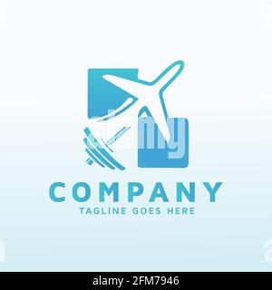 logo travelers avec icône de forme physique Illustration de Vecteur