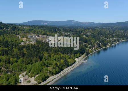 Photo aérienne de Mill Bay, île de Vancouver, Colombie-Britannique Banque D'Images