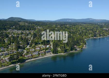 Photo aérienne de Mill Bay, île de Vancouver, Colombie-Britannique Banque D'Images
