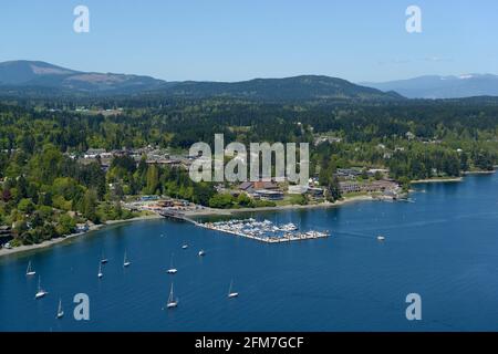 Port de plaisance de Mill Bay, photo aérienne, île de Vancouver (Colombie-Britannique) Banque D'Images