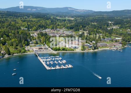 Port de plaisance de Mill Bay, photo aérienne, île de Vancouver (Colombie-Britannique) Banque D'Images