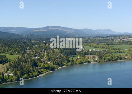 Photographie aérienne de Cherry point, île de Vancouver (Colombie-Britannique) Banque D'Images