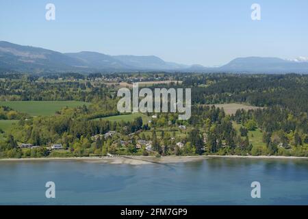 Photographie aérienne de Cherry point, île de Vancouver (Colombie-Britannique) Banque D'Images