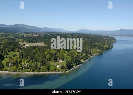 Photographie aérienne de Cherry point, île de Vancouver (Colombie-Britannique) Banque D'Images