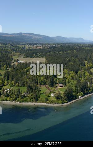 Photo aérienne de Cherry point, île de Vancouver, Colombie-Britannique Banque D'Images