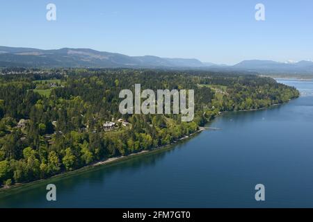 Photographie aérienne de Cherry point, île de Vancouver (Colombie-Britannique) Banque D'Images