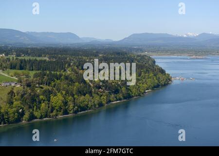 Photographie aérienne de Cherry point, île de Vancouver (Colombie-Britannique) Banque D'Images