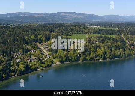Photo aérienne de Cherry point, île de Vancouver, Colombie-Britannique Banque D'Images