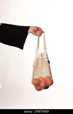 Fruits, sacs réutilisables, achats durables, achats, Banque D'Images