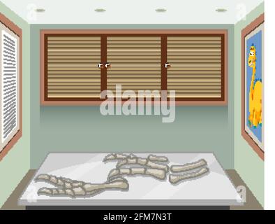 Fossile de dinosaure éteint dans l'illustration de la pièce Illustration de Vecteur