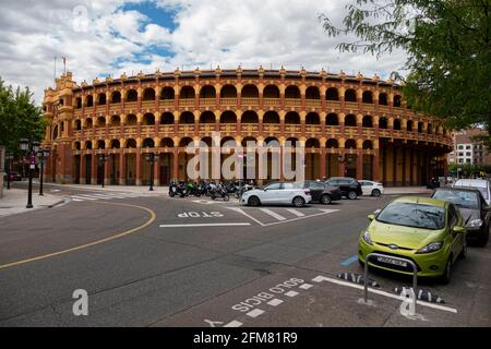 Détail de la Plaza de toros ou arène à Saragosse, Espagne. Ce stade a été construit en 1764 et c'est l'un des plus anciens arènes d'Espagne. Banque D'Images