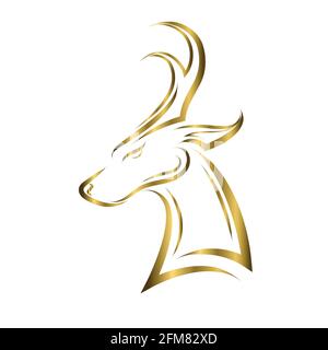 Art de l'aboiement de la tête de cerf. Bon usage pour symbole, mascotte, icône, avatar, tatouage, T-shirt, logo ou tout autre motif que vous voulez. Illustration de Vecteur