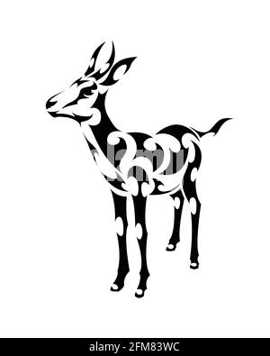 Le vecteur de dessin au trait de springbok est debout. Convient pour une utilisation comme décoration ou logo. Illustration de Vecteur