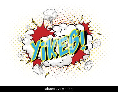 Illustration d'arrière-plan de Word Yikes sur une explosion de nuage comique Illustration de Vecteur