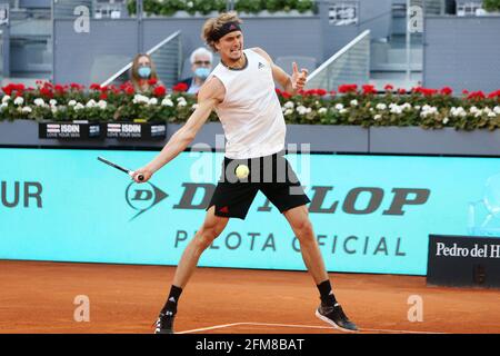 Madrid, Espagne. 06e mai 2021. Alexander Zverev d'Allemagne pendant l'Open de Mutua Madrid 2021, Masters 1000 tournoi de tennis le 6 mai 2021 à la Caja Magica à Madrid, Espagne - photo Laurent Lairys/DPPI crédit: DPPI Media/Alay Live News Banque D'Images