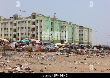 Chennai City a Tower View, parties de Marina Beach Banque D'Images