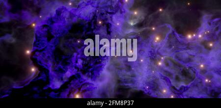 La nébuleuse galactique et la naissance des étoiles le rendu 3d de la galaxie Banque D'Images