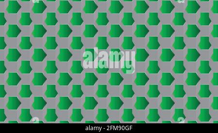 Arrière-plan abstrait hexagonal 3D métallisé et vert Illustration de Vecteur