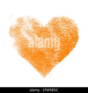 Coeur orange vintage. Idéal pour la Saint-Valentin, le mariage, le scrapbook, les textures de surface de grunge. Banque D'Images