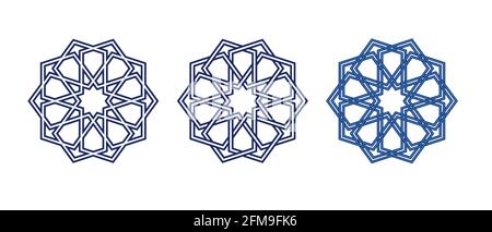 Rosettes traditionnelles islamiques pour cartes de voeux décoration et design sur fond blanc. Illustration vectorielle. Illustration de Vecteur