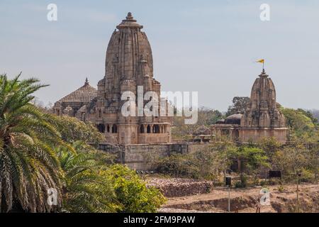 Kumbhshyam et les temples Meera au fort Chittor à Chittorgarh, État du Rajasthan, Inde Banque D'Images