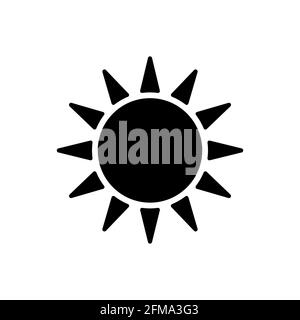 Icône de glyphe vecteur solaire. Panneau météo. Symbole graphique pour la conception, le logo, l'application, l'interface utilisateur du site Web et des applications de voyage et de tourisme Illustration de Vecteur