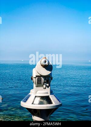 Lac de Constance, lac, île, Lindau, télescope à pièces, Bavière, Allemagne Banque D'Images