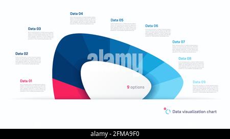 Modèle graphique circulaire vectoriel sous forme de résumé forme divisée par neuf parties Illustration de Vecteur