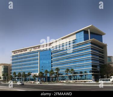 Vue du siège social du ministère de la Santé publique à Doha, Qatar Banque D'Images