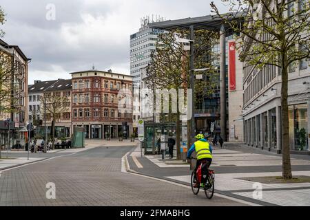 Centre ville de Bochum, à la troisième crise de Corona écluses, Bongardstrasse, les rues commerçantes vides, Bochum, NRW, Allemagne, Banque D'Images