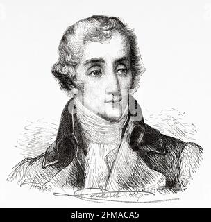 Portrait de Joseph Fouche (1759-1820) homme d'État français et ministre de la police sous Napoléon I. France. Ancienne illustration gravée du XIXe siècle de l'Histoire de la Révolution française 1876 par Jules Michelet (1798-1874) Banque D'Images