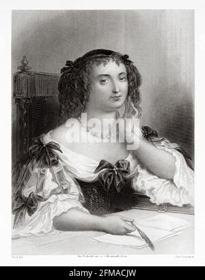 Portrait de Marie de Rabutin Chantal, marquise de Sévigne (1626-1696) écrivain français. France. Ancienne illustration gravée du XIXe siècle de la Galerie des femmes Célébres de M. Sainte-Beuve 1864 Banque D'Images