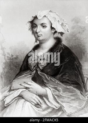 Portrait de Madame de Caylus. Marthe-Marguerite le Valois de Villette de Mursay (1673–1729) Marquise de Caylus. Noble et écrivain français. France. Ancienne illustration gravée du XIXe siècle de la Galerie des femmes Célébres de M. Sainte-Beuve 1864 Banque D'Images