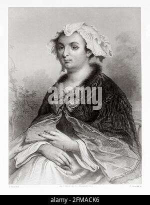 Portrait de Madame de Caylus. Marthe-Marguerite le Valois de Villette de Mursay (1673–1729) Marquise de Caylus. Noble et écrivain français. France. Ancienne illustration gravée du XIXe siècle de la Galerie des femmes Célébres de M. Sainte-Beuve 1864 Banque D'Images