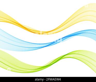 Vecteur abstrait lignes d'ondes fluides colorées isolées sur fond blanc. Élément de conception pour la technologie, la science, le concept moderne. Illustration de Vecteur