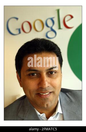 Nikesh Arora... Premier homme de Google en Europe, dans leurs bureaux dans le centre de Londres.pic David Sandison 31/5/2005 Banque D'Images