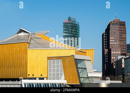 Berlin, Philharmonie, DB Tower, Kollhoff Tower Banque D'Images