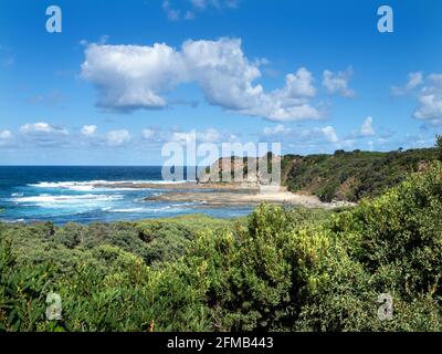 Paysages le long de la promenade côtière George Bass, Kilcunda et San Remo, Victoria, Australie Banque D'Images