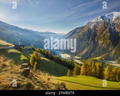 Vue sur Mölltal, Grossglockner High Alpine Road, Carinthie, Autriche Banque D'Images