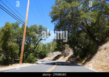 Topanga, Californie, États-Unis 3 mai 2021 UNE vue générale de l'atmosphère de l'ancien domicile/maison du musicien Gary Hinman au 964 Old Topanga Canyon Rd où il a été assassiné par la famille Manson le 31 juillet 1969, le premier meurtre de manoir situé à Topanga, Californie, États-Unis. Photo par Barry King/Alay stock photo Banque D'Images