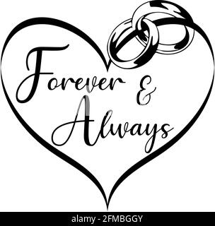 Motif Forever and Always Heart Banque D'Images